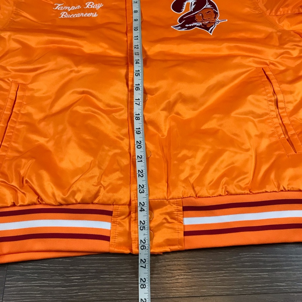 NFL X Ultra Game Tampa Bay Buccaneers Mens Retro Style Classic Orange Jacket NEW - Picture 8 of 8
